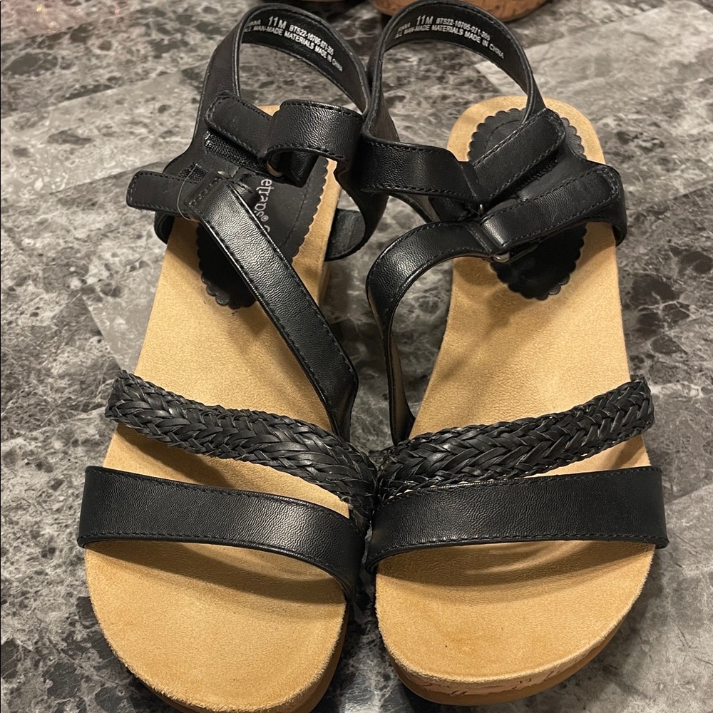 BareTraps Black Braided Sandals